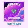 Cosmic Heart Pin Badge Purple and Green
