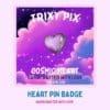 Cosmic Heart Pin Badge Purple and Green