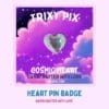 Cosmic Heart Pin Badge Purple and Green