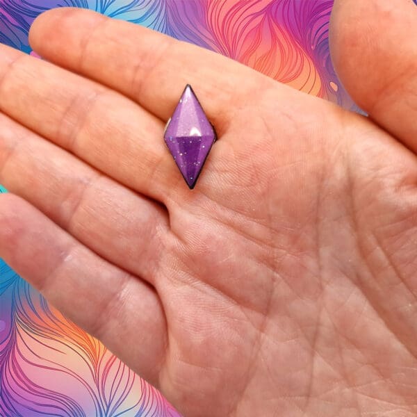 The Sims Purple Diamond - Pin Badge - Hand Front