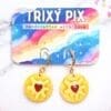 Jammie Dodger Earrings - Flatlay Backing Card Sweets
