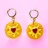 Jammie Dodger Earrings - Flatlay Pink