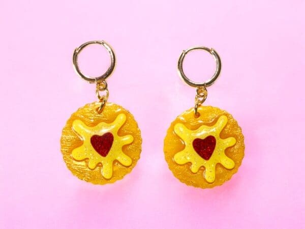 Jammie Dodger Earrings - Flatlay Pink