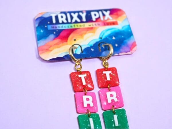 Custom Name Earrings - Backing Card - Zoomed