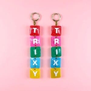Custom Name Earrings - Light Pink
