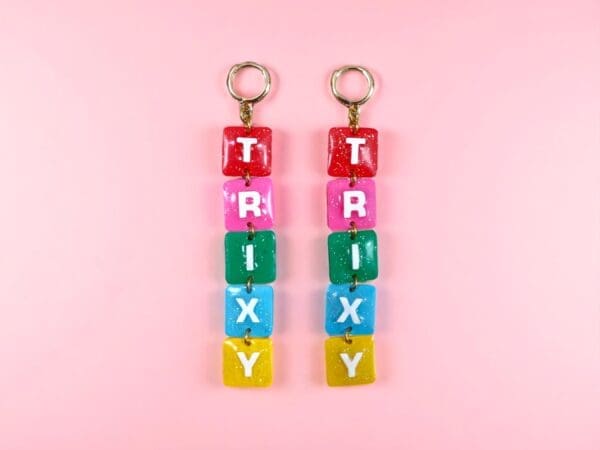 Custom Name Earrings - Light Pink