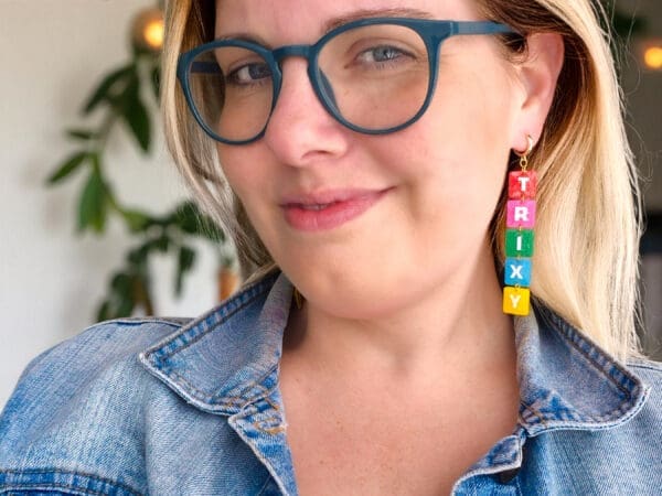 Custom Name Earrings - Model-Photoroom
