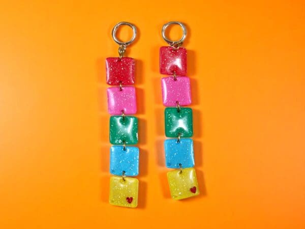 Custom Name Earrings - Orange