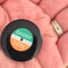 Vinyl Record Pin Badge - Hand Front