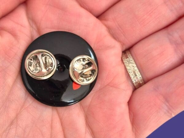 Vinyl Record Pin Badge - Hand Back