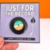 Vinyl Record Pin Badge - Orange
