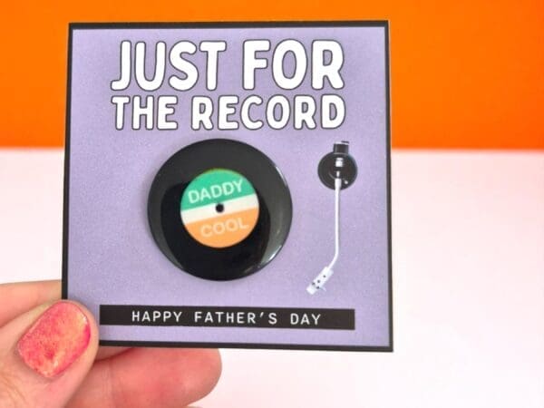 Vinyl Record Pin Badge - Orange