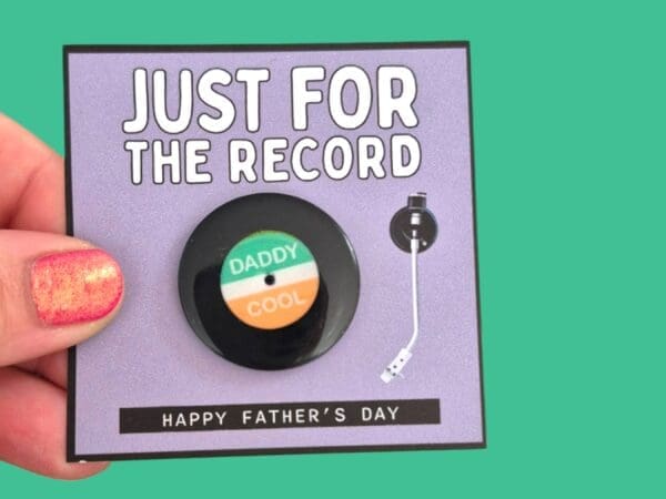 Vinyl Record Pin Badge - Green