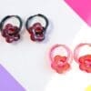 Flower Hoops Pink Red - Flatlay