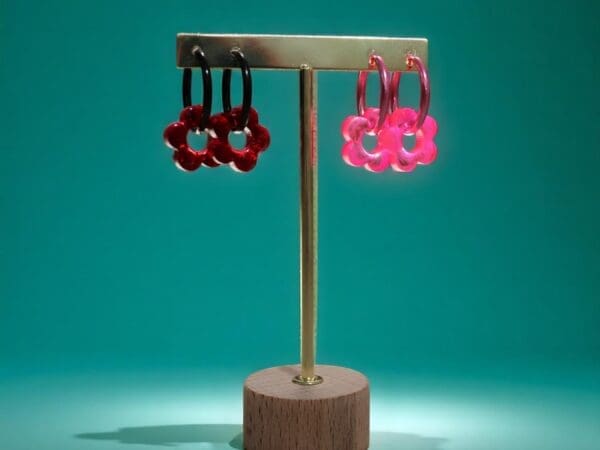 Flower Hoops Pink Red - Stand