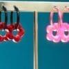 Flower Hoops Pink Red - Stand Zoomed