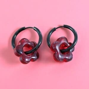 Flower Hoops Red